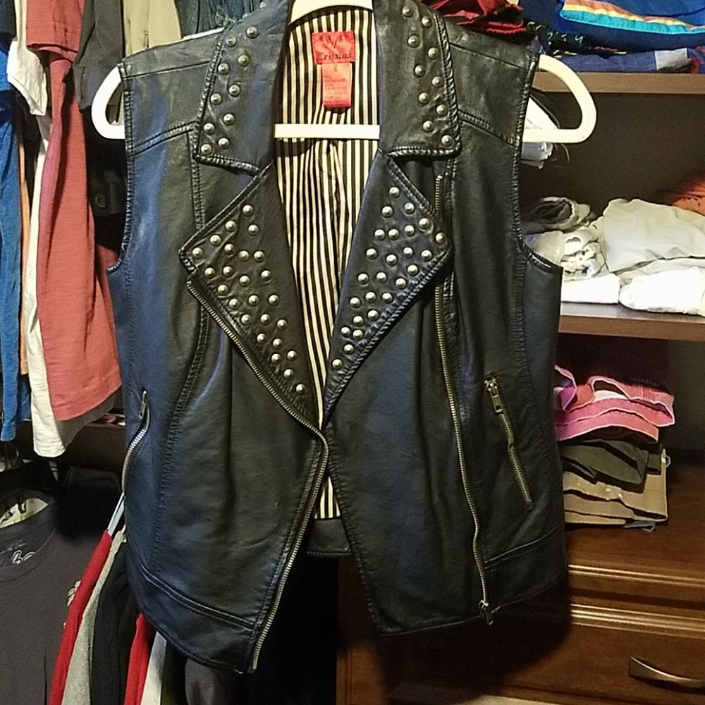 Leather look vest